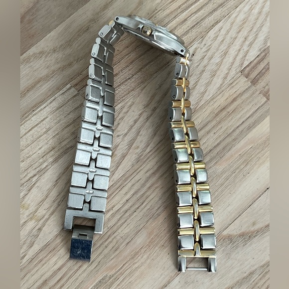 Dufonte Ladies Watch Crystal Embellishments Light Gold Dial Two Tone Bracelet - Picture 7 of 11